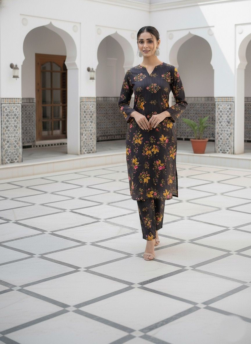 2 Piece Digital Bana Dora Linen Collection Unstitched Suit – Winter Wear HA06-1025LLW90-ML