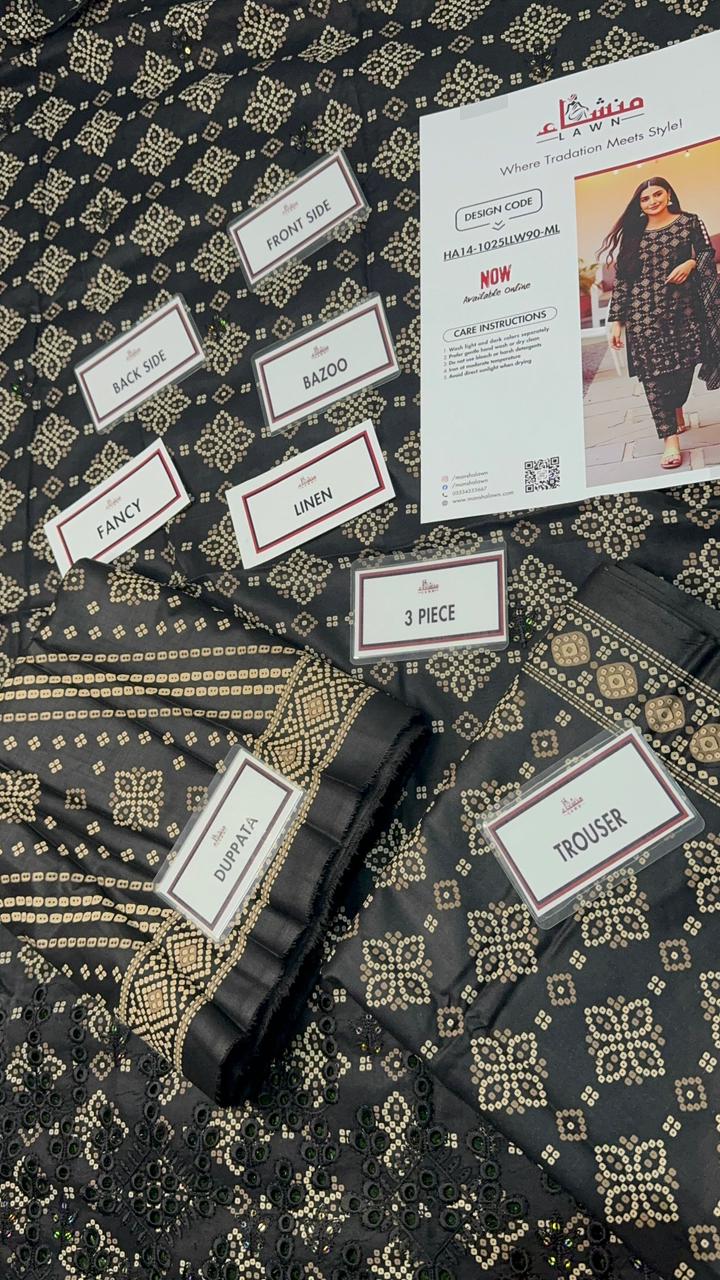 3 Piece Embroidered Linen Collection Unstitched Suit – Winter Wear HA14-1025LLW90-ML