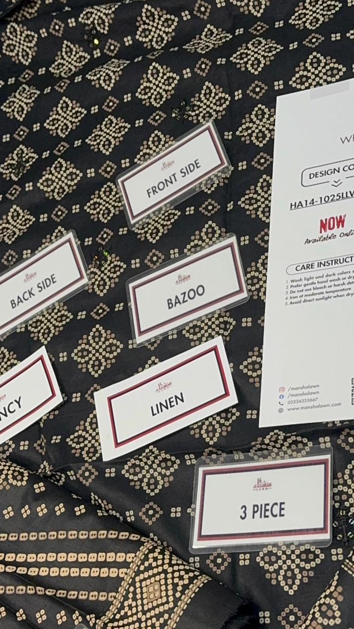 3 Piece Embroidered Linen Collection Unstitched Suit – Winter Wear HA14-1025LLW90-ML