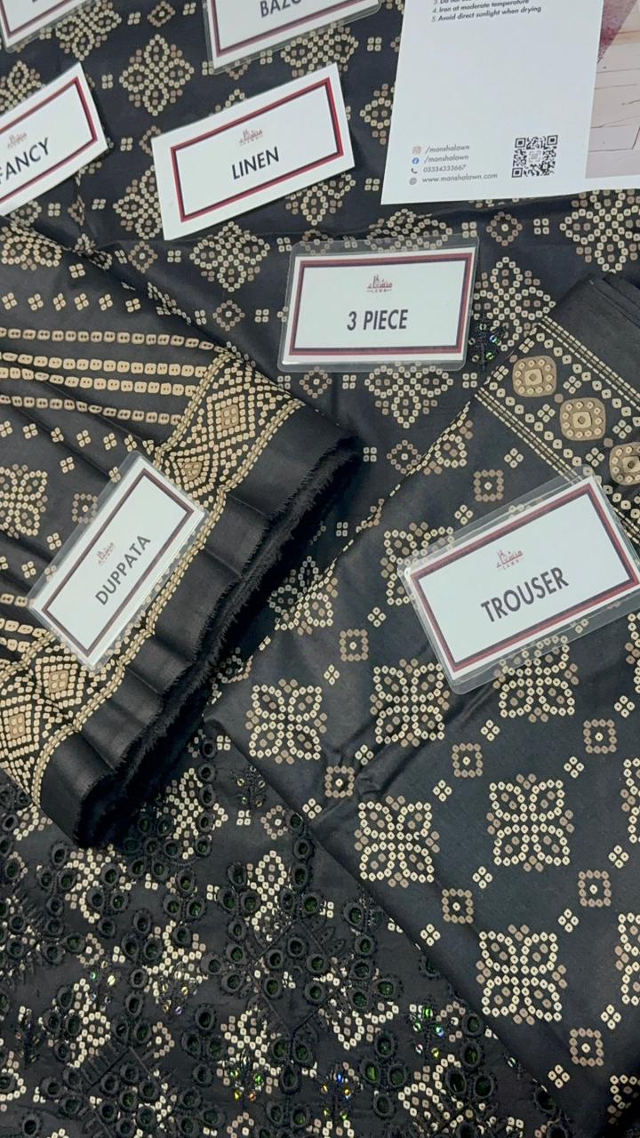 3 Piece Embroidered Linen Collection Unstitched Suit – Winter Wear HA14-1025LLW90-ML