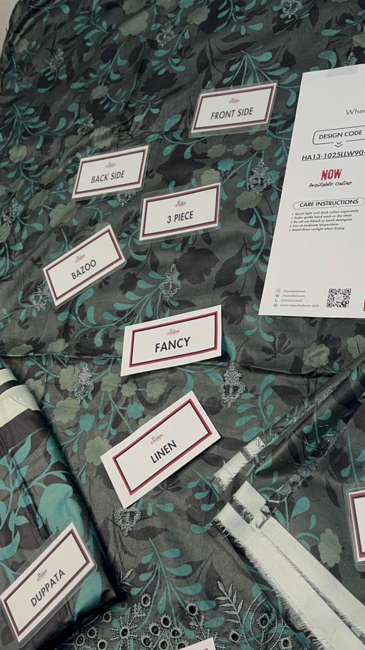 3 Piece Embroidered Linen Collection Unstitched Suit – Winter Wear HA13-1025LLW90-ML