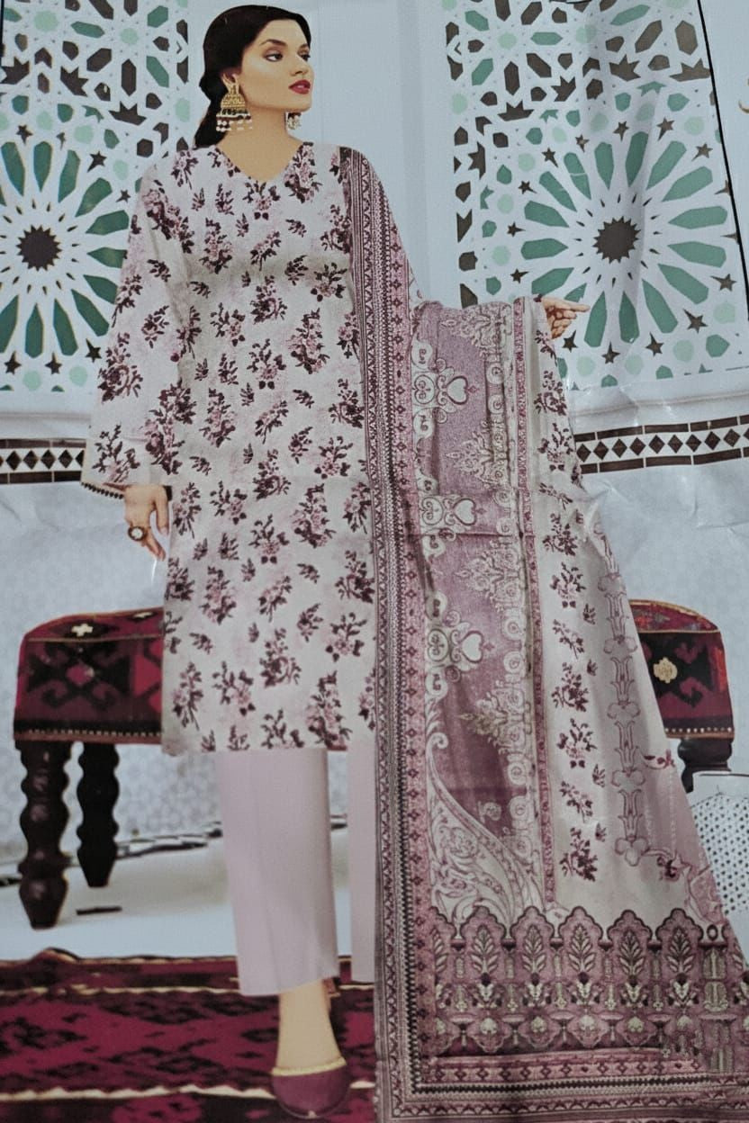 3 Piece Printed Marina - Mother Collection Unstitched Suit – Winter Wear BA51-1025LLW93-ML