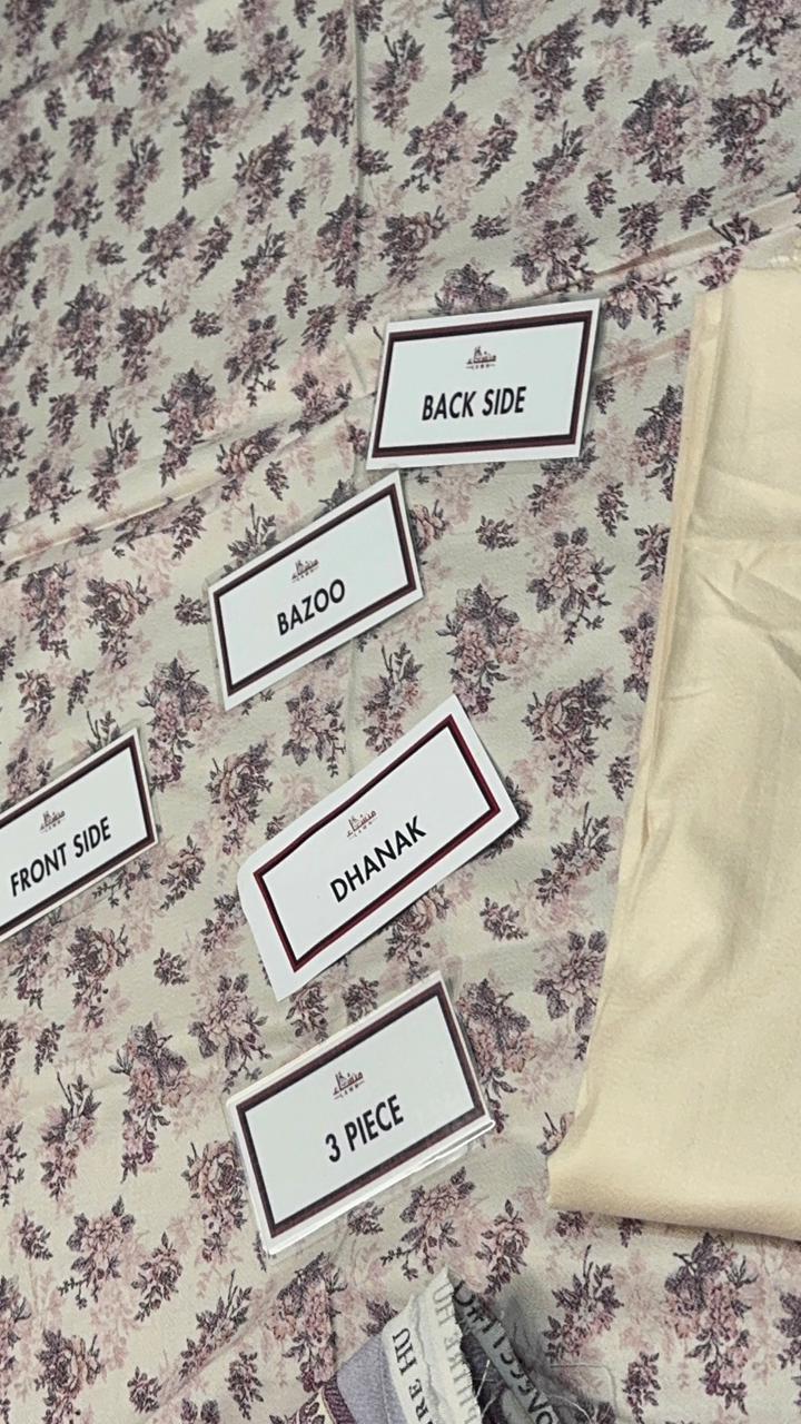 3 Piece Printed Marina - Mother Collection Unstitched Suit – Winter Wear BA51-1025LLW93-ML