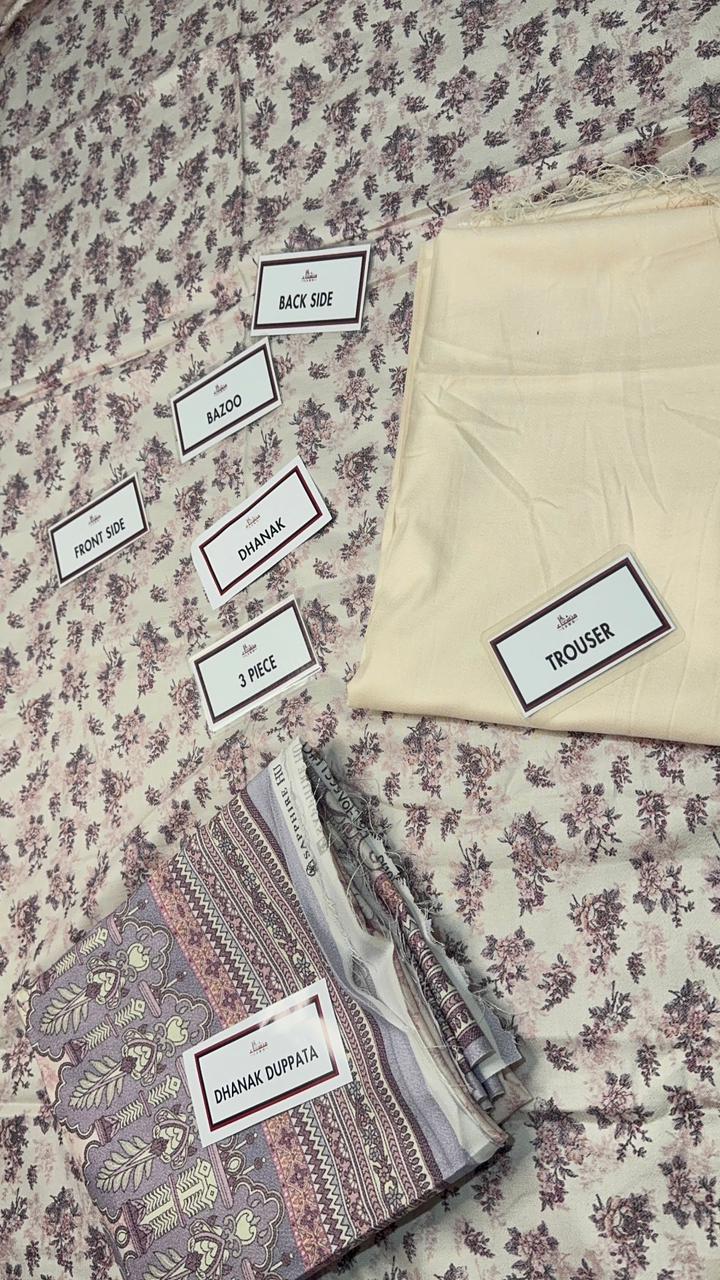 3 Piece Printed Marina - Mother Collection Unstitched Suit – Winter Wear BA51-1025LLW93-ML