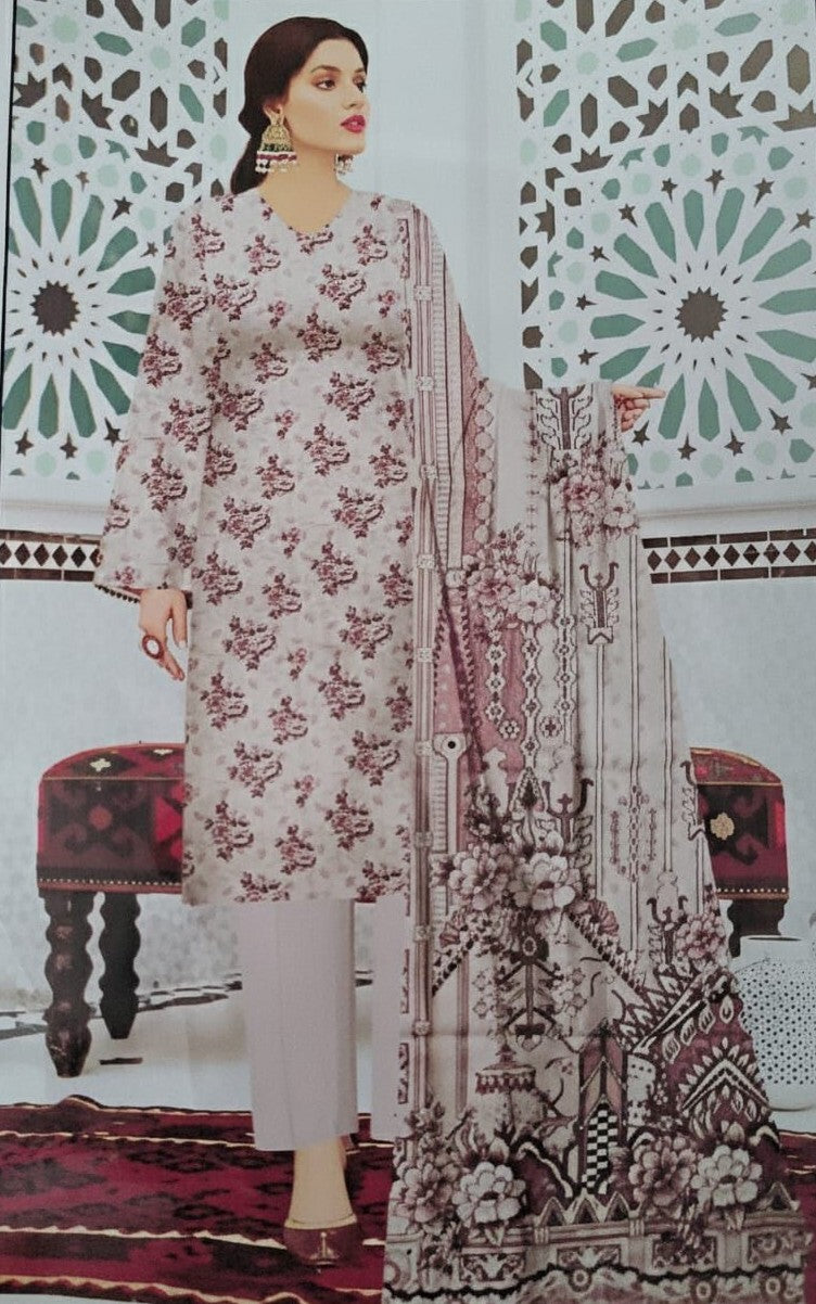 3 Piece Printed Marina - Mother Collection Unstitched Suit – Winter Wear BA54-1025LLW93-ML