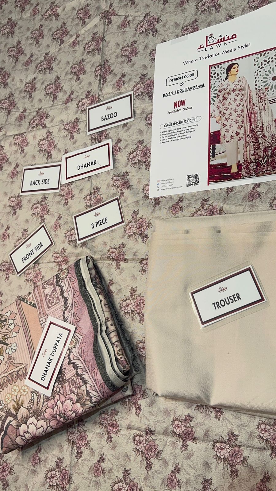 3 Piece Printed Marina - Mother Collection Unstitched Suit – Winter Wear BA54-1025LLW93-ML