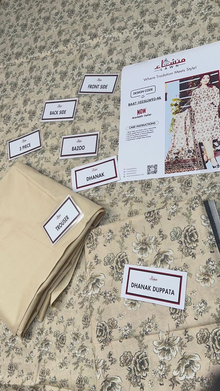 3 Piece Printed Marina - Mother Collection Unstitched Suit – Winter Wear BA47-1025LLW93-ML