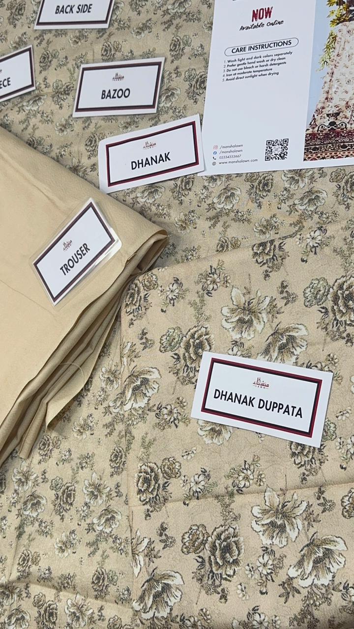 3 Piece Printed Marina - Mother Collection Unstitched Suit – Winter Wear BA47-1025LLW93-ML