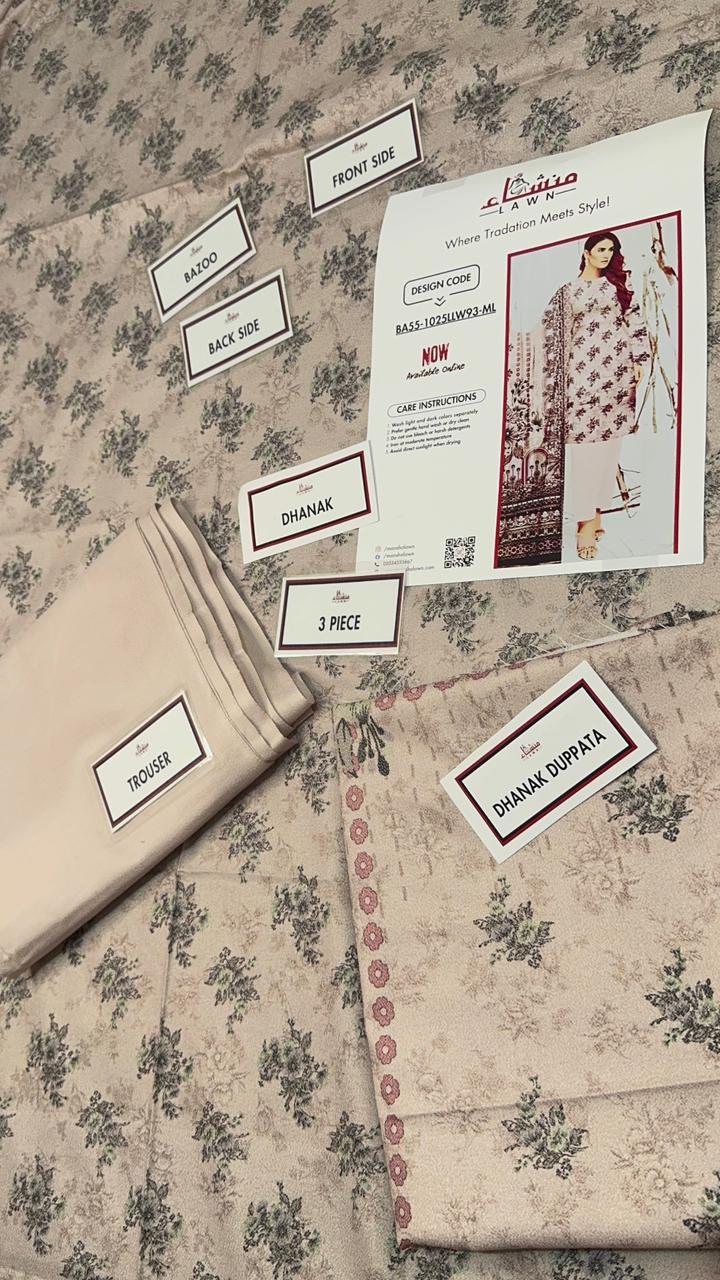 3 Piece Printed Marina - Mother Collection Unstitched Suit – Winter Wear BA55-1025LLW93-ML