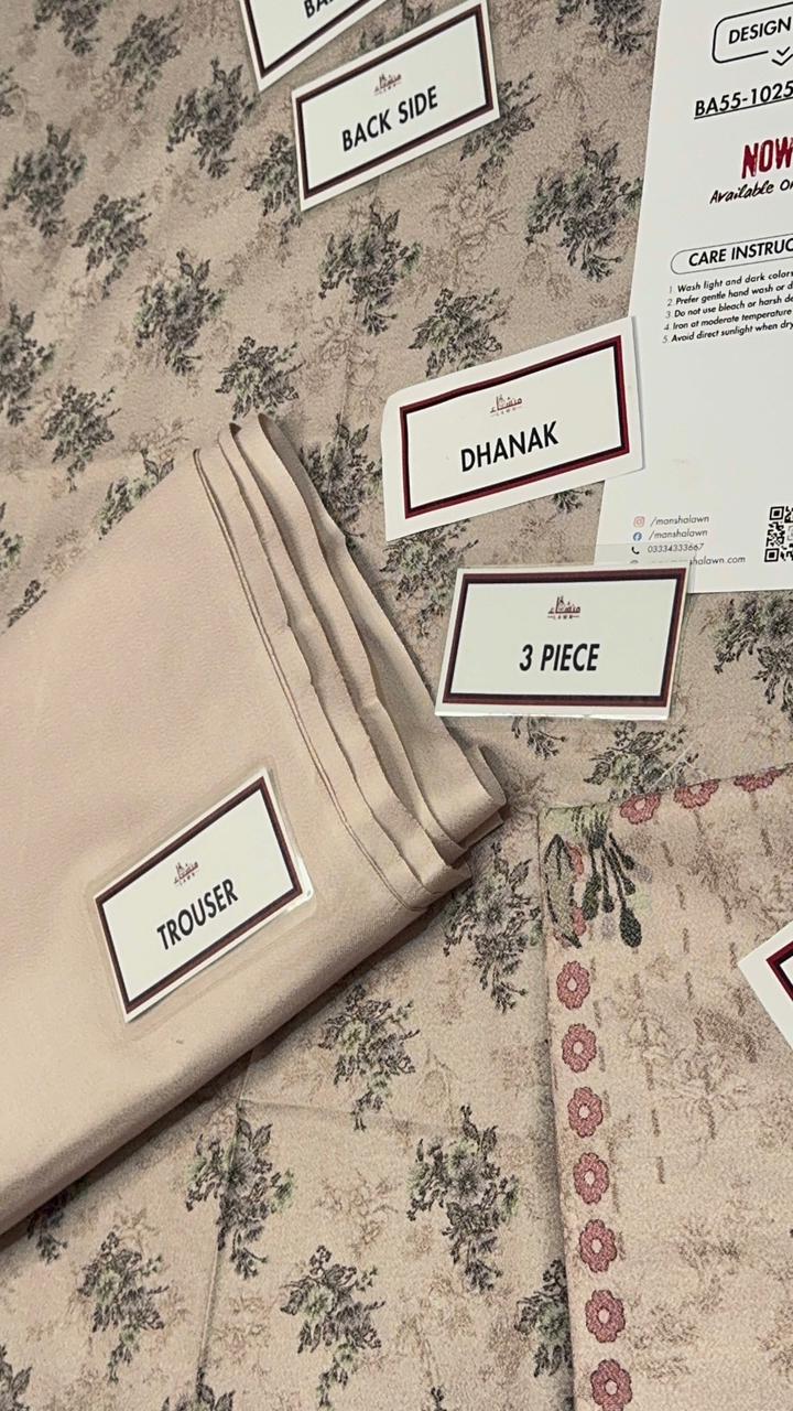 3 Piece Printed Marina - Mother Collection Unstitched Suit – Winter Wear BA55-1025LLW93-ML