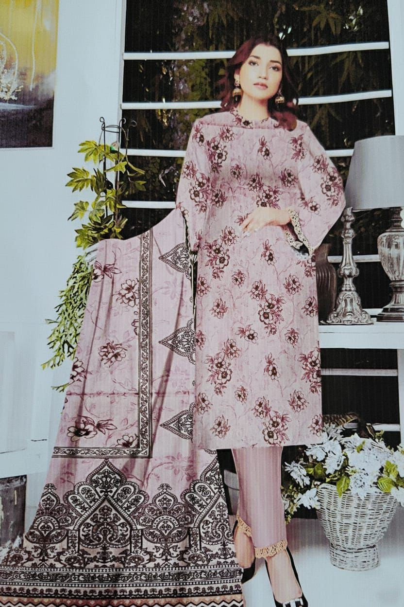 3 Piece Printed Marina - Mother Collection Unstitched Suit – Winter Wear BA49-1025LLW93-ML
