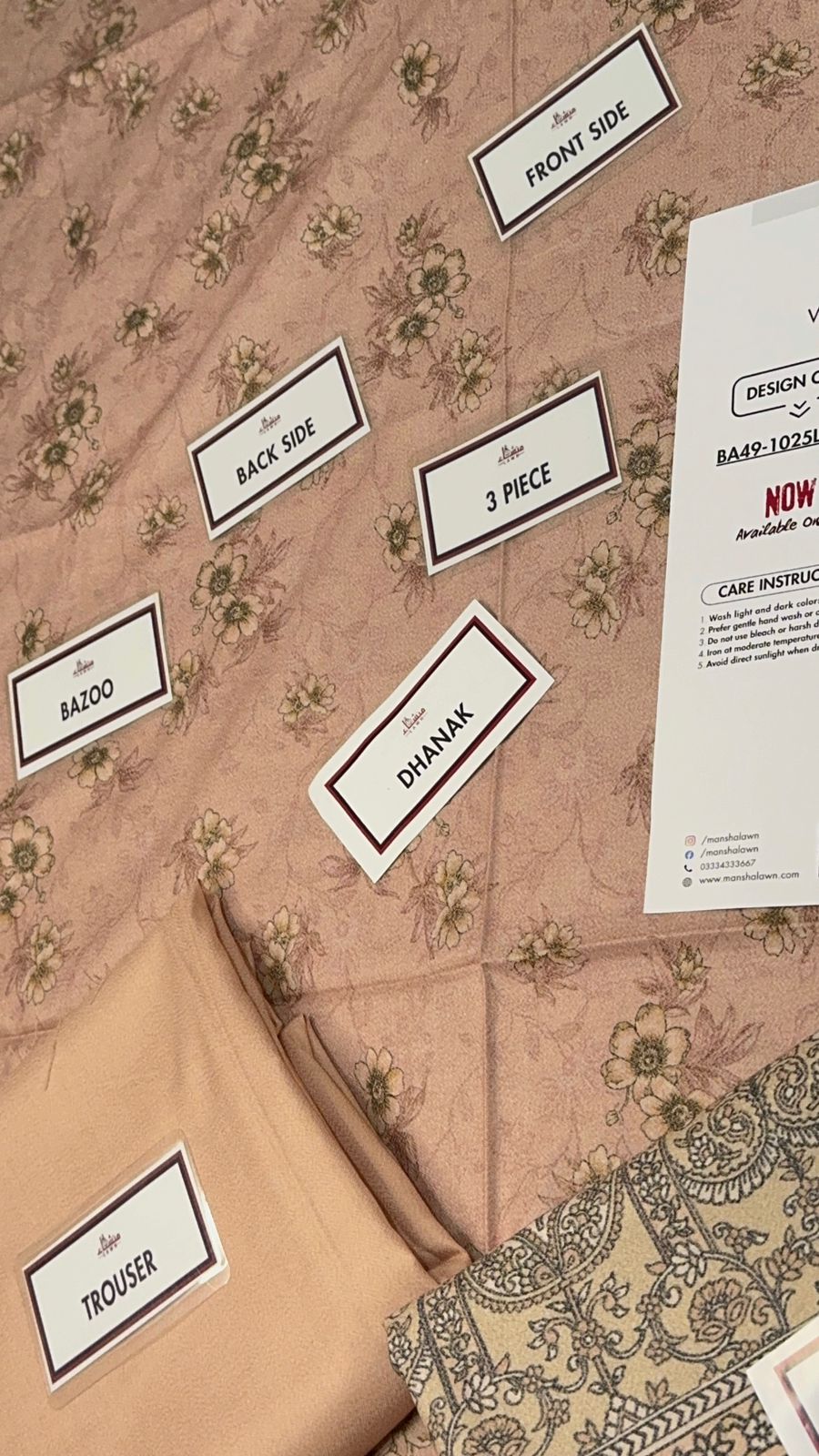 3 Piece Printed Marina - Mother Collection Unstitched Suit – Winter Wear BA49-1025LLW93-ML