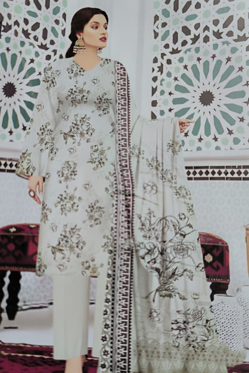 3 Piece Printed Marina - Mother Collection Unstitched Suit – Winter Wear BA48-1025LLW93-ML