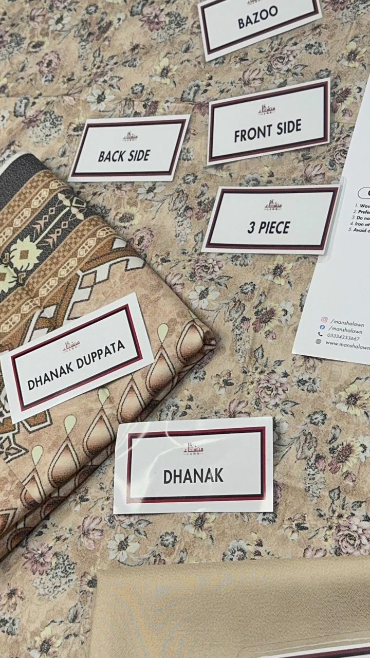 3 Piece Printed Marina - Mother Collection Unstitched Suit – Winter Wear BA50-1025LLW93-ML