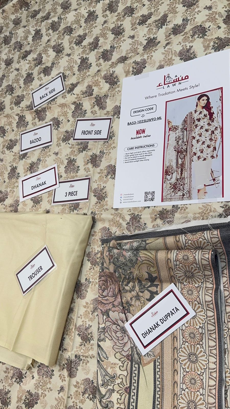 3 Piece Printed Marina - Mother Collection Unstitched Suit – Winter Wear BA53-1025LLW93-ML