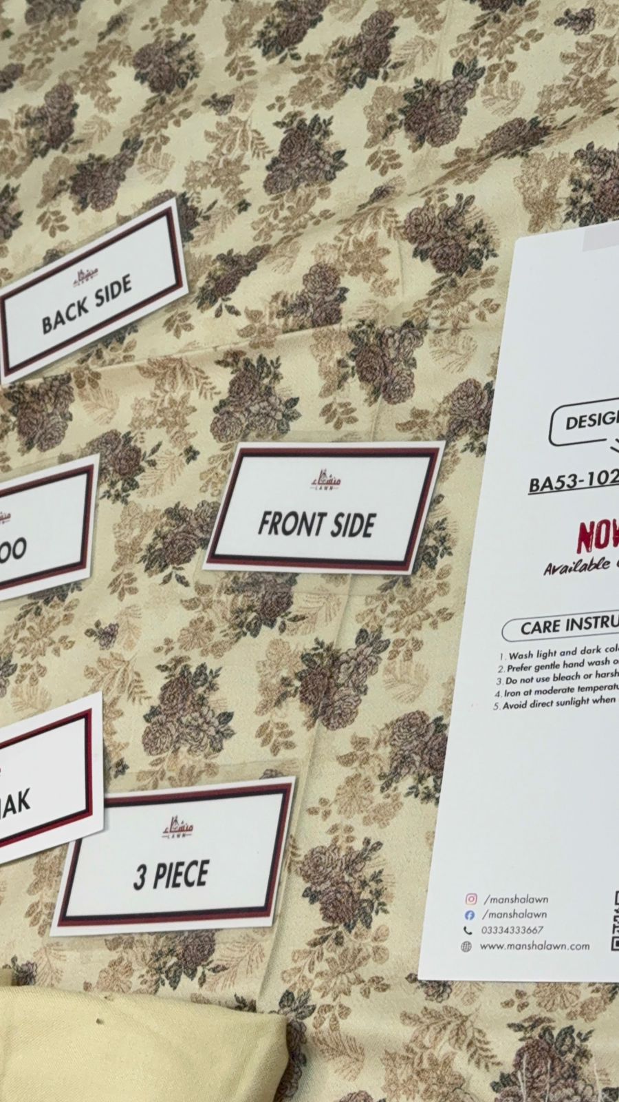 3 Piece Printed Marina - Mother Collection Unstitched Suit – Winter Wear BA53-1025LLW93-ML