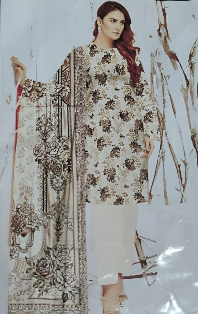3 Piece Printed Marina - Mother Collection Unstitched Suit – Winter Wear BA53-1025LLW93-ML