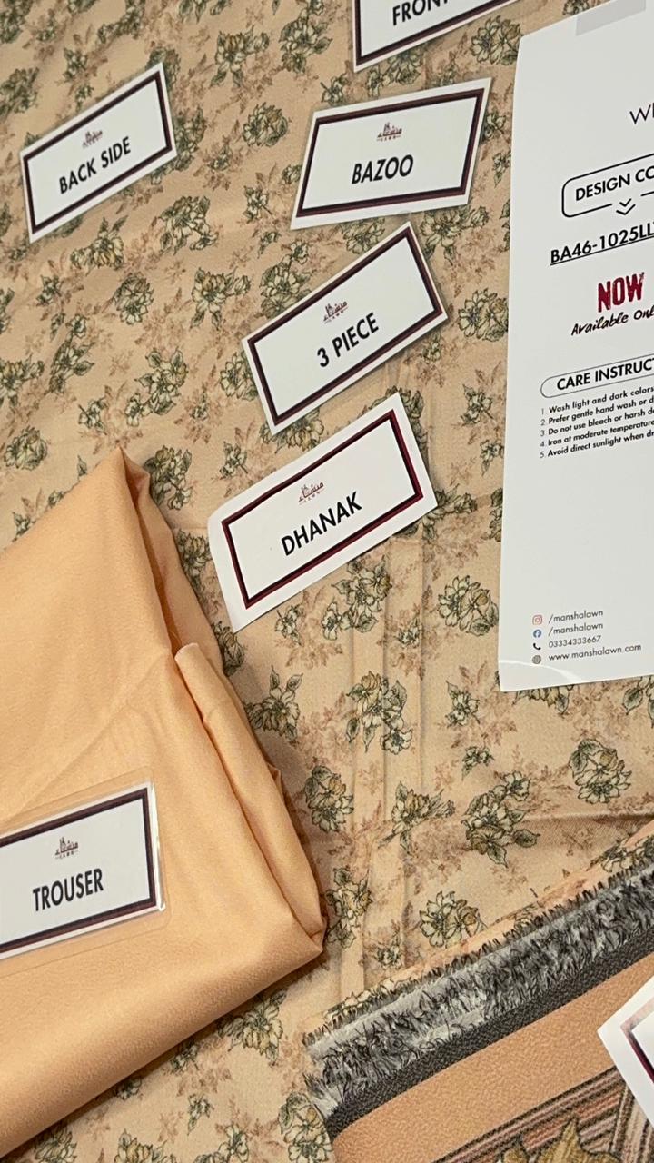 3 Piece Printed Marina - Mother Collection Unstitched Suit – Winter Wear BA46-1025LLW93-ML