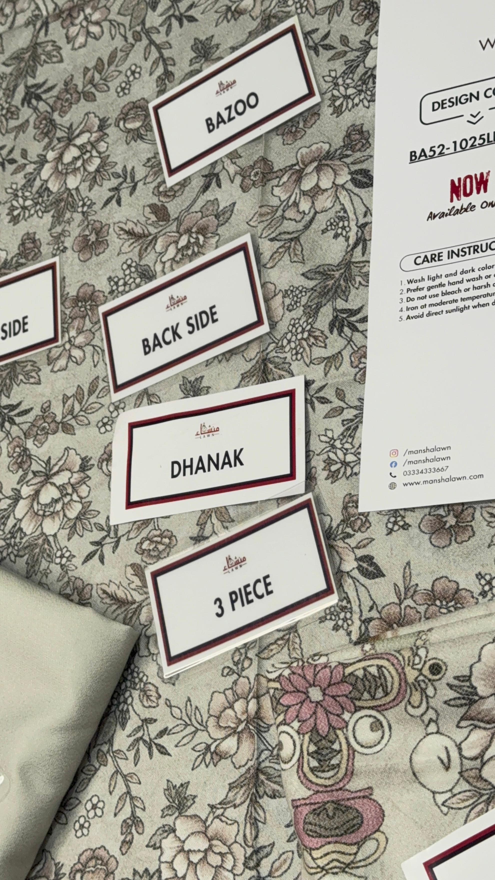 3 Piece Printed Marina - Mother Collection Unstitched Suit – Winter Wear BA52-1025LLW93-ML