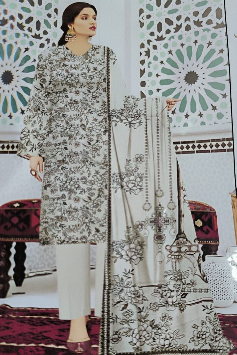 3 Piece Printed Marina - Mother Collection Unstitched Suit – Winter Wear BA52-1025LLW93-ML