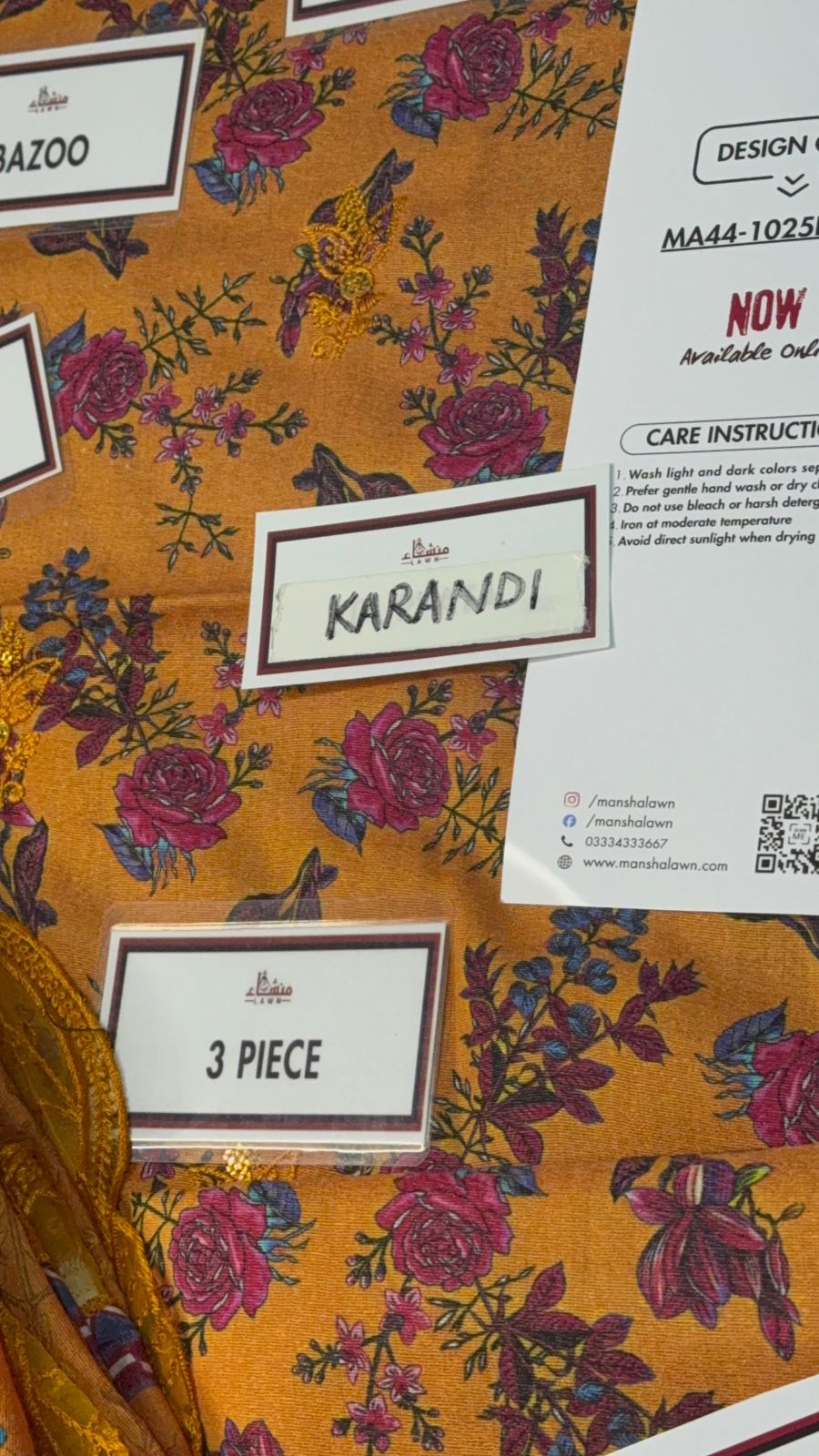 3 Piece Embroidered Karandi Unstitched Suit – Winter Wear MA44-1025LLW92-ML