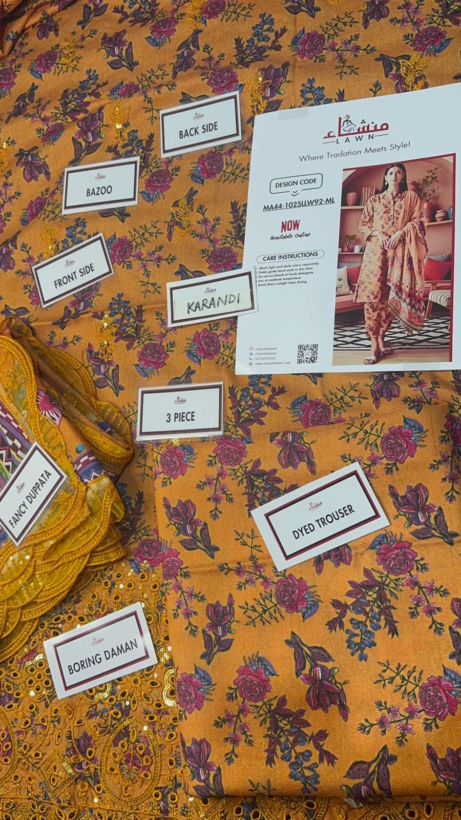 3 Piece Embroidered Karandi Unstitched Suit – Winter Wear MA44-1025LLW92-ML