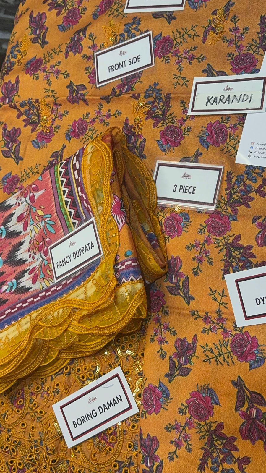 3 Piece Embroidered Karandi Unstitched Suit – Winter Wear MA44-1025LLW92-ML