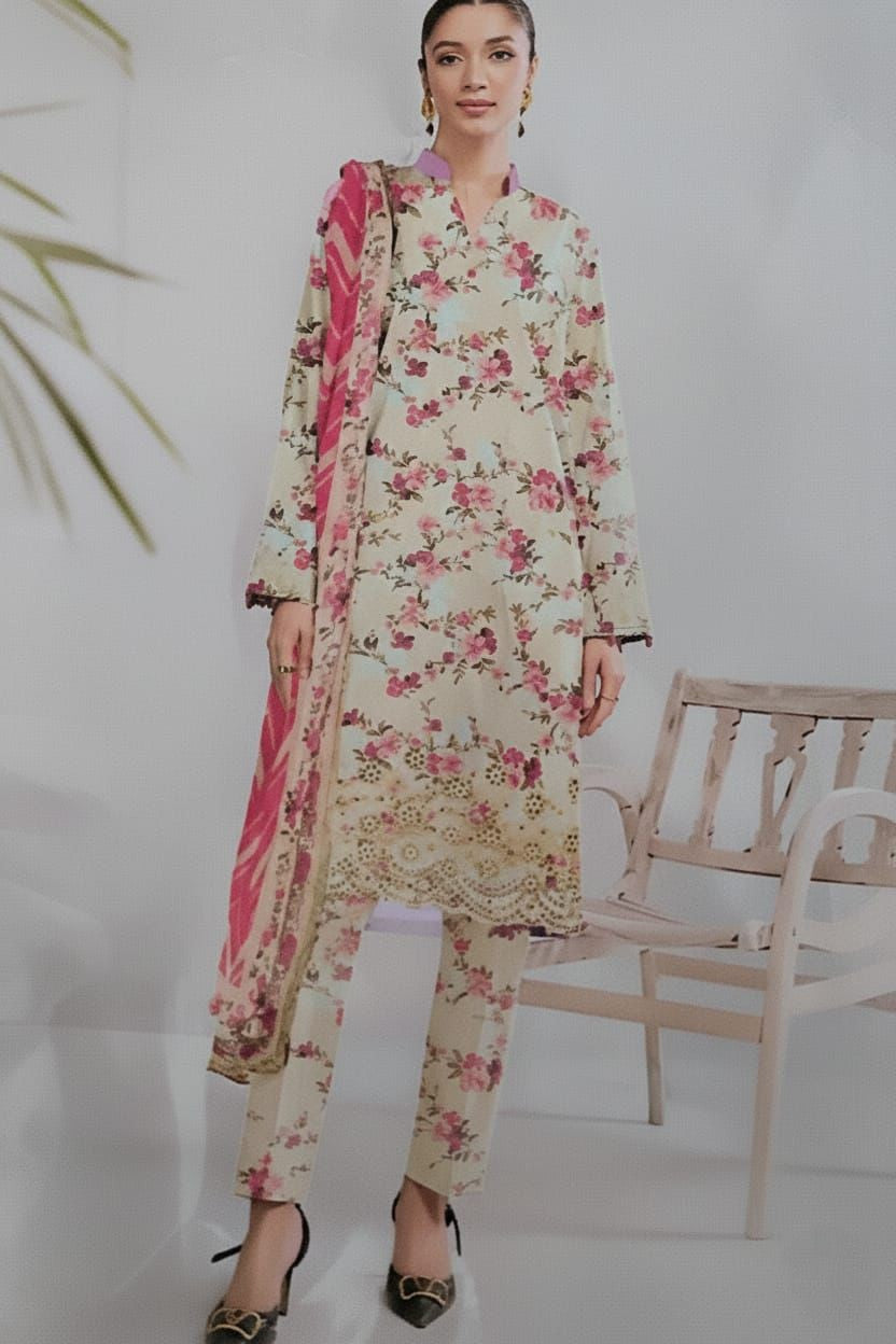 3 Piece Embroidered Karandi Unstitched Suit – Winter Wear MA43-1025LLW92-ML