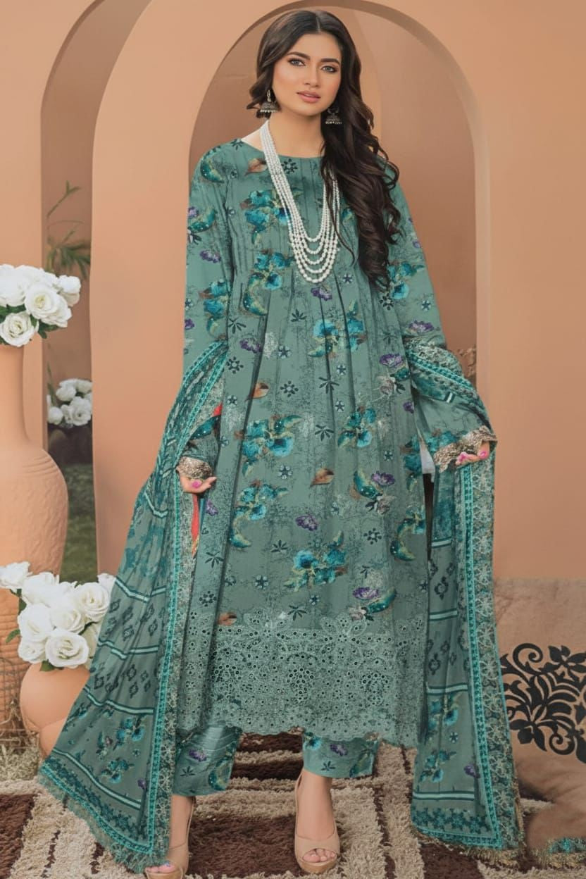 3 Piece Embroidered Karandi Unstitched Suit – Luxury Winter Wear MA45-1025LLW92-ML