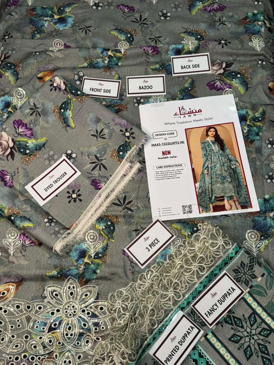 3 Piece Embroidered Karandi Unstitched Suit – Luxury Winter Wear MA45-1025LLW92-ML