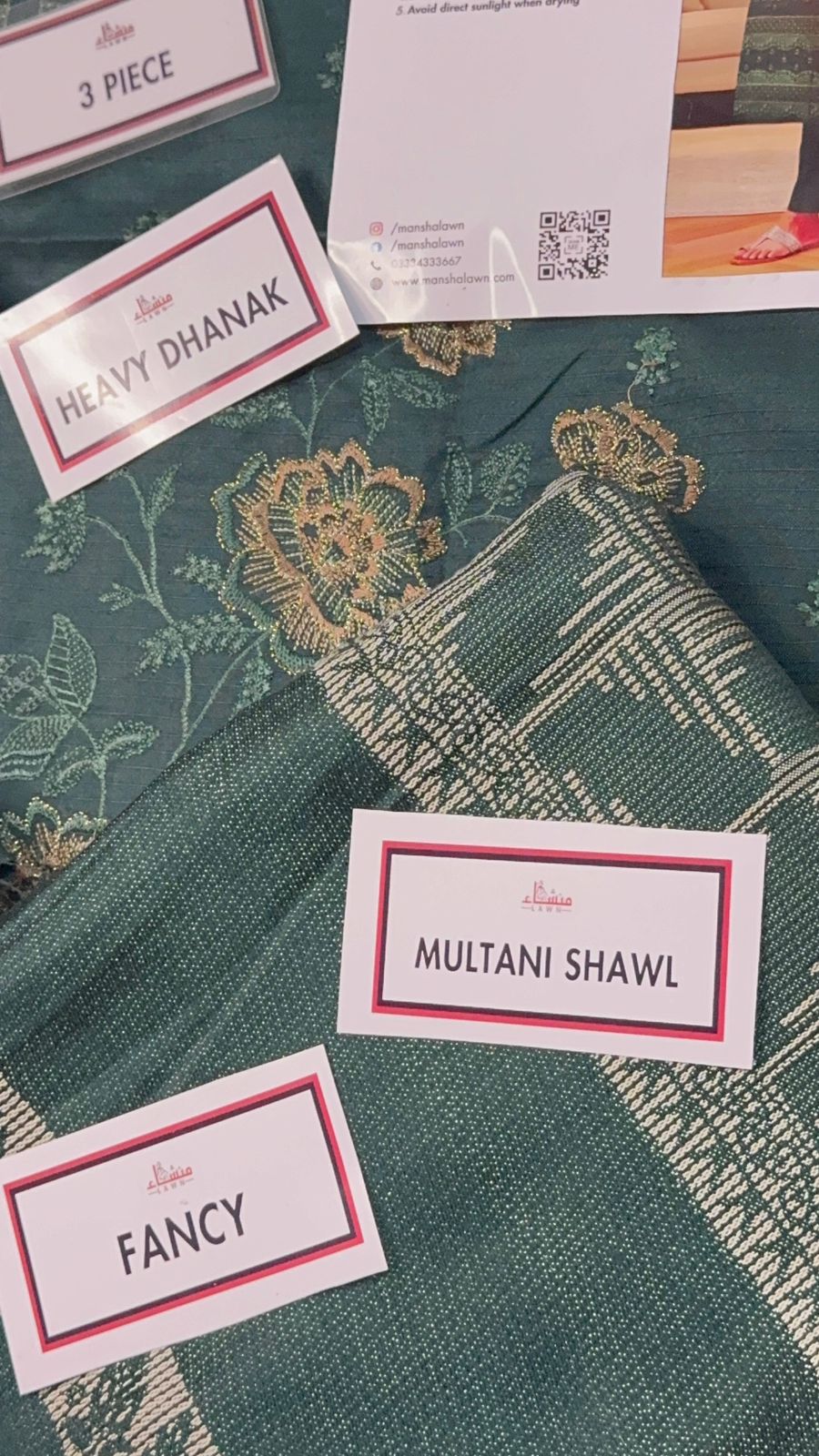 3 Piece Embroidered Dhanak Unstitched Suit –  Fancy Collection Luxury Winter Wear HA03-1025LLW90-ML