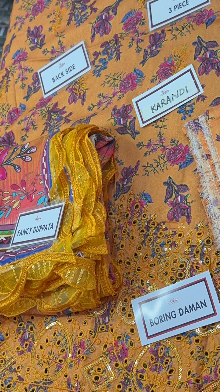 3 Piece Embroidered Karandi Unstitched Suit – Winter Wear MA41-1025LLW92-ML